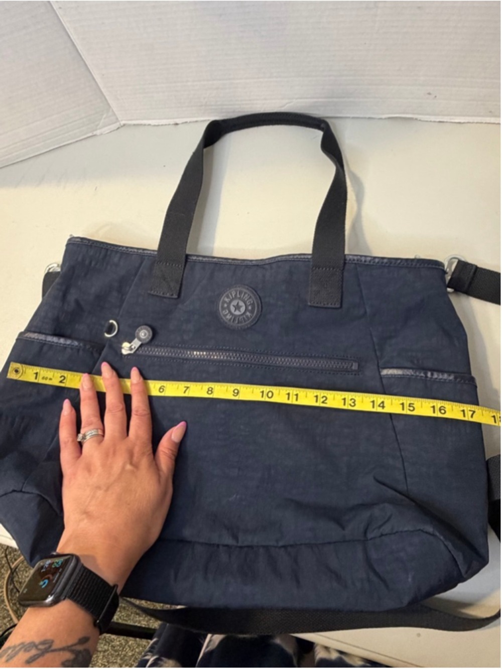 Women's Kipling Navy Tote Bag One Size - Picture 6 of 11